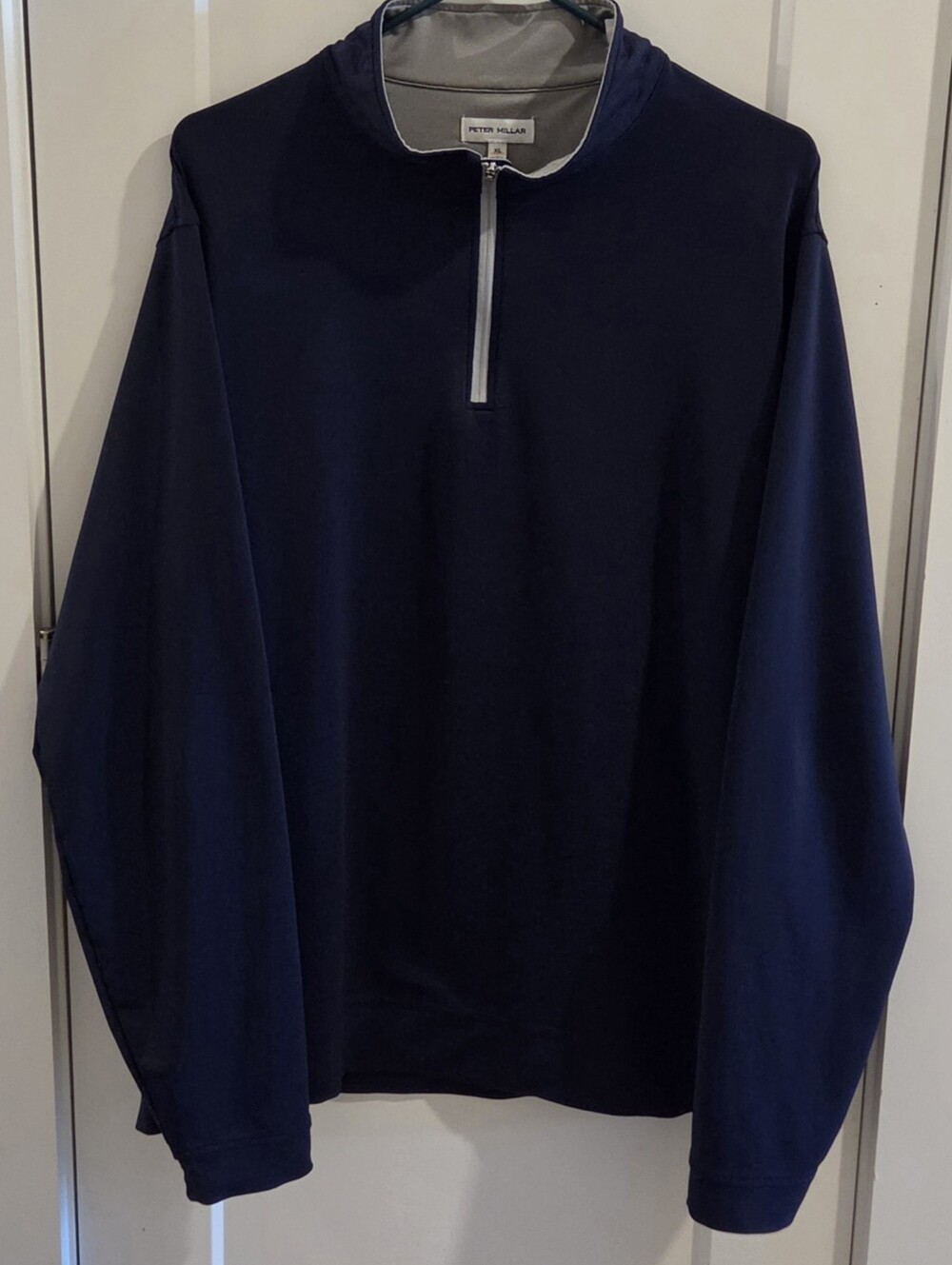 Peter Millar Performance Golf Quarter-Zip Pullover Navy Blue - Size XL - EK40